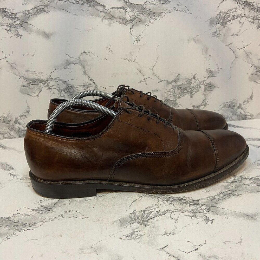 Allen Edmonds Men 10.5 Park Avenue Dress Shoe Brown Leather Business Formal